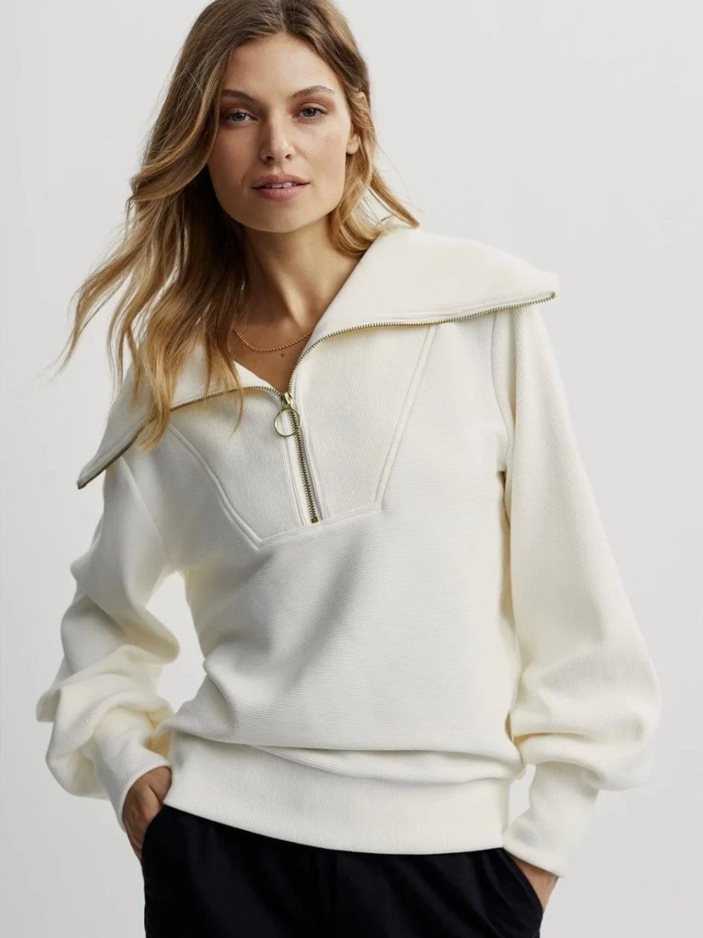 NWT NEW Varley Vine Half Zip Oversized Pullover Ribbed Sweater size XS